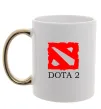 Чашка с цветной ручкой DOTA 2 логотип Золото фото