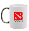 Чашка с цветной ручкой DOTA 2 логотип Серебро фото