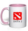 Чашка с цветной ручкой DOTA 2 логотип Нежно розовый фото