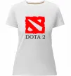Женская премиум футболка DOTA 2 логотип Белый фото