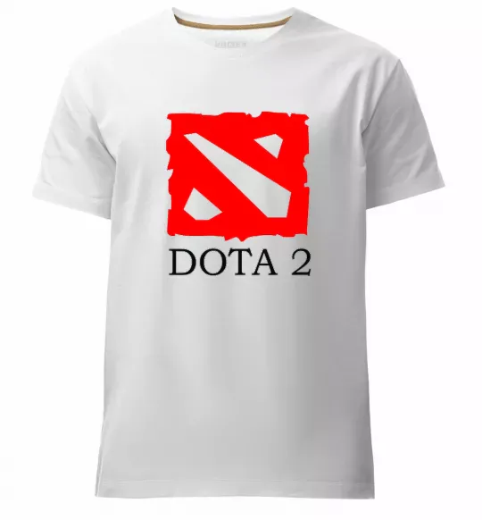 Чоловіча преміум футболка DOTA 2 логотип Білий фото