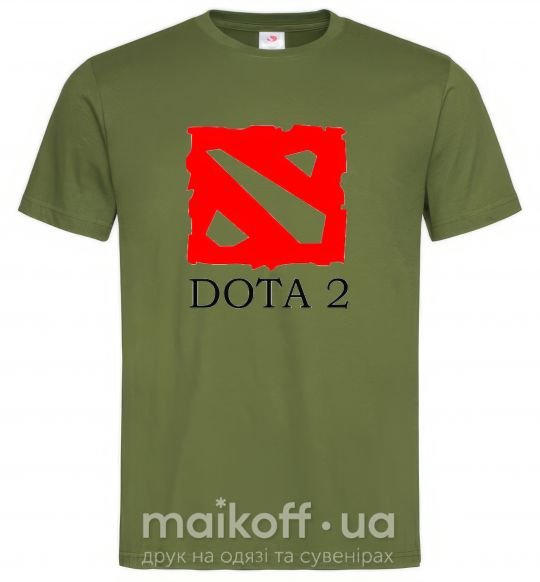 Чоловіча футболка DOTA 2 логотип Оливковий фото