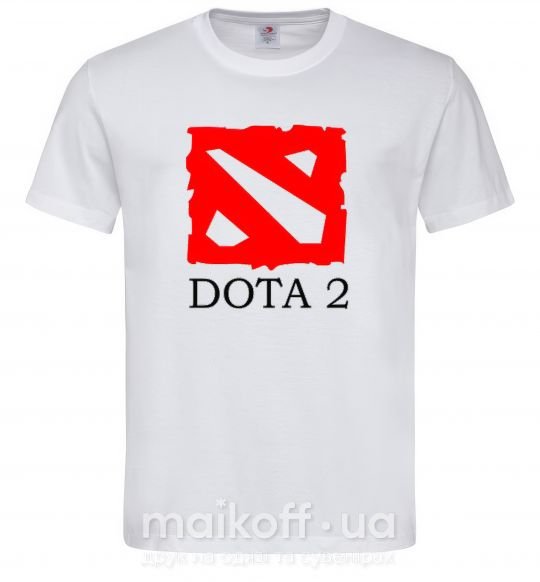 Чоловіча футболка DOTA 2 логотип Білий фото