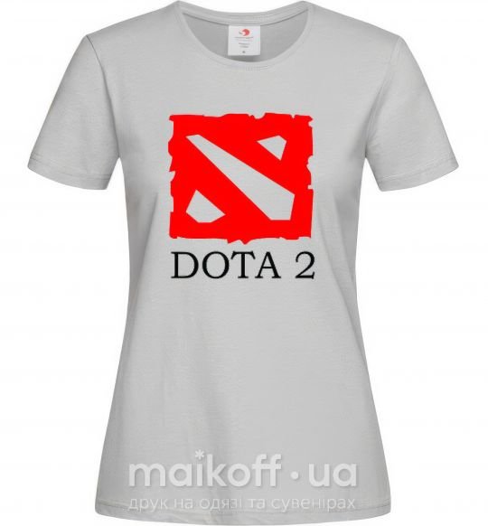 Женская футболка DOTA 2 логотип Серый фото