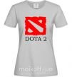 Жіноча футболка DOTA 2 логотип Сірий фото