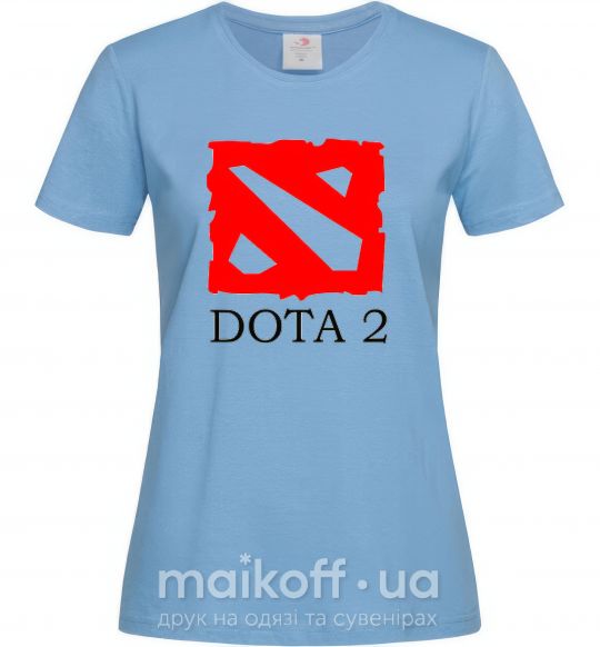 Жіноча футболка DOTA 2 логотип Блакитний фото