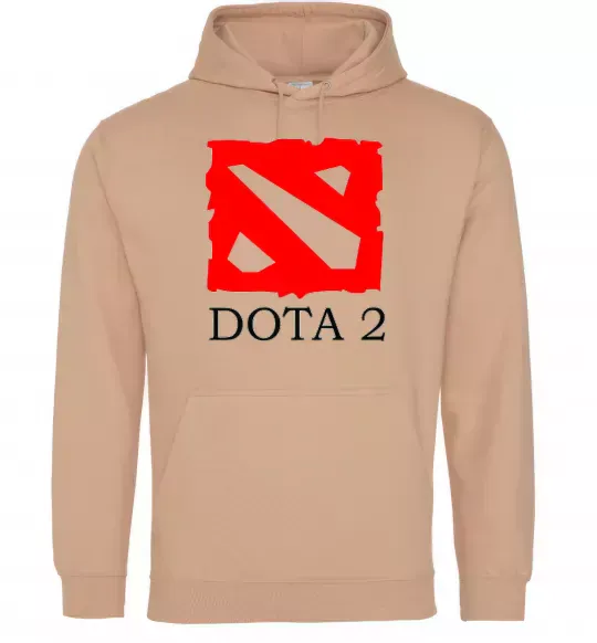 Чоловіча толстовка (худі) DOTA 2 логотип Пісочний фото
