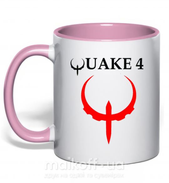 Чашка з кольоровою ручкою QUAKE 4 Ніжно рожевий фото