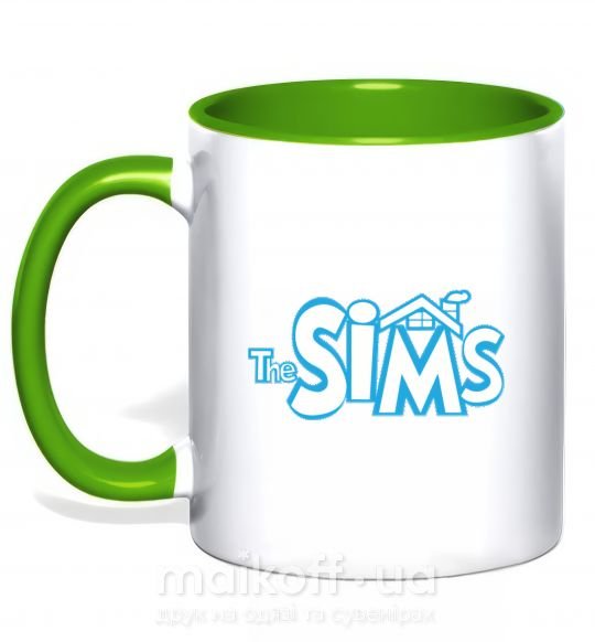 Чашка з кольоровою ручкою THE SIMS Зелений фото
