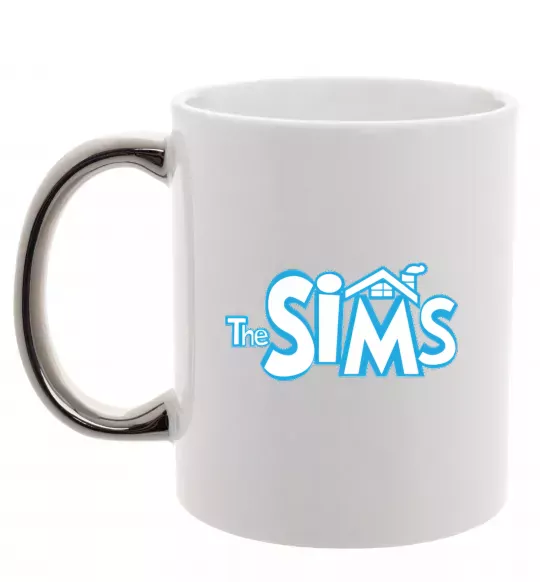 Чашка з кольоровою ручкою THE SIMS Срібло фото