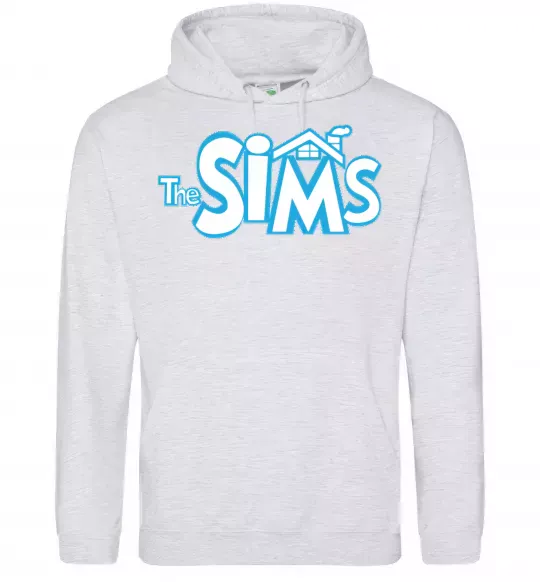 Мужская толстовка (худи) THE SIMS Серый меланж фото