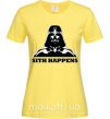 Жіноча футболка SITH HAPPENS Лимонний фото