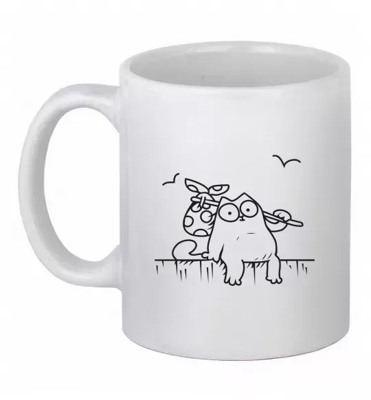 Чашка керамічна SIMON'S CAT з вузликом Білий фото