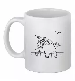 Чашка керамическая Кіт Саймон читає Белый фото