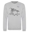 Свитшот SIMON'S CAT з вузликом Серый меланж фото