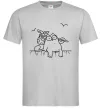 Чоловіча футболка SIMON'S CAT з вузликом Сірий фото