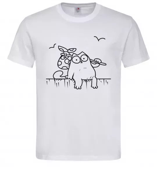 Чоловіча футболка SIMON'S CAT з вузликом Білий фото