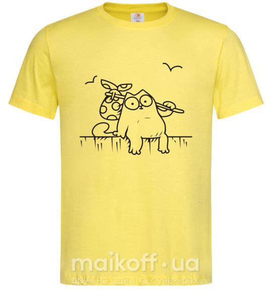 Чоловіча футболка SIMON'S CAT с узелком Лимонний фото