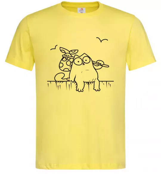 Чоловіча футболка SIMON'S CAT з вузликом Лимонний фото