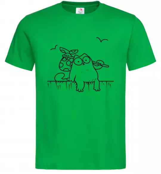 Чоловіча футболка SIMON'S CAT з вузликом Зелений фото