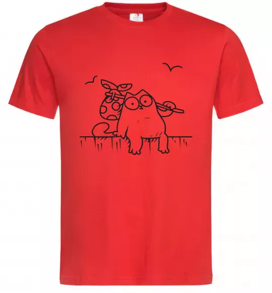 Чоловіча футболка SIMON'S CAT з вузликом Червоний фото