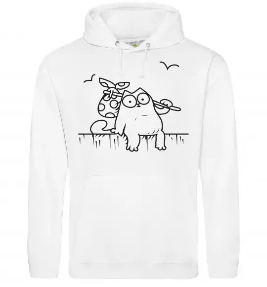 Жіноча толстовка (худі) SIMON'S CAT з вузликом Білий фото