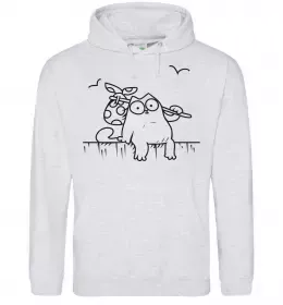 Женская толстовка (худи) Hungry Серый меланж фото