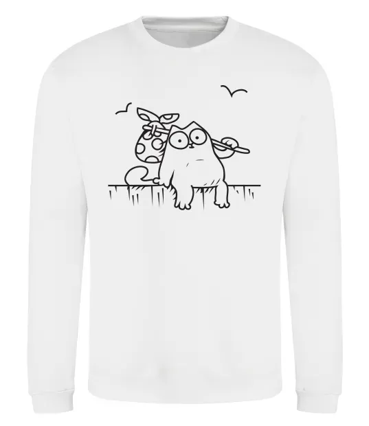 Свитшот SIMON'S CAT з вузликом Белый фото
