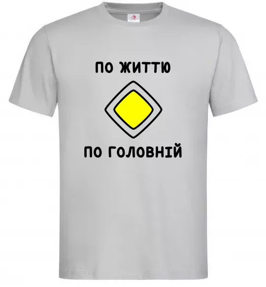 Чоловіча футболка По життю - по головній Сірий фото