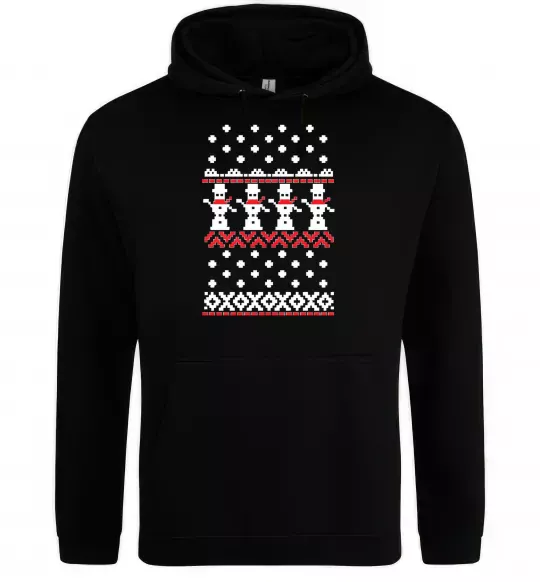 Женская толстовка (худи) Сніговики Черный фото