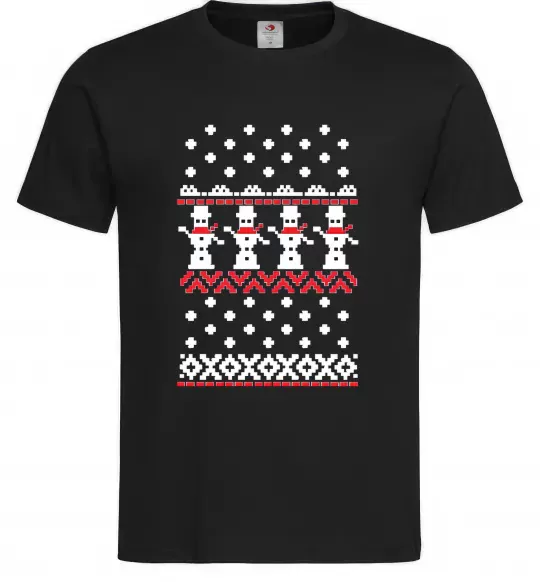 Чоловіча футболка Сніговики Чорний фото