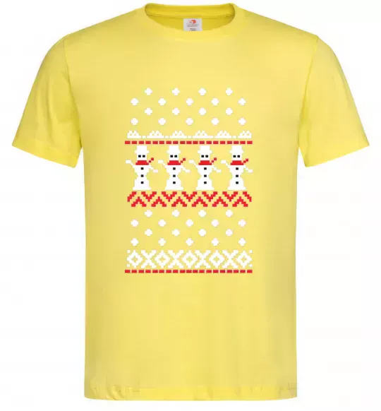 Чоловіча футболка Сніговики Лимонний фото