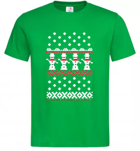 Чоловіча футболка Сніговики Зелений фото