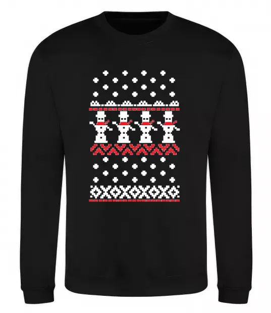 Світшот Сніговики Чорний фото