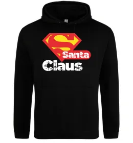 Чоловіча толстовка (худі) Супер Санта Клаус Чорний фото