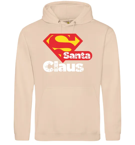 Мужская толстовка (худи) Супер Санта Клаус Песочный фото