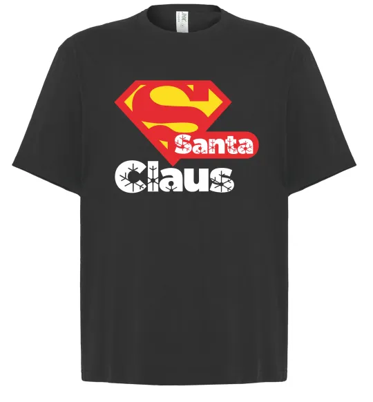 Футболка Оверсайз Супер Санта Клаус Черный фото