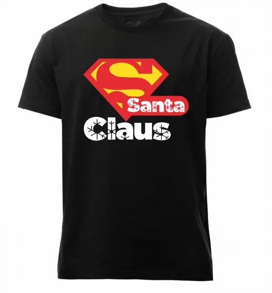Чоловіча преміум футболка Супер Санта Клаус Чорний фото