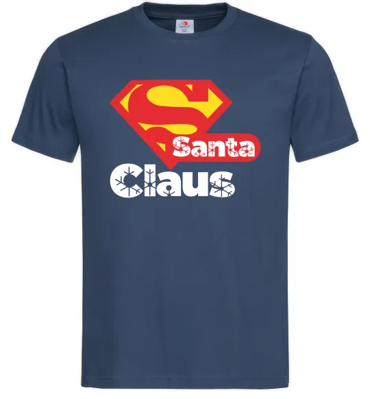 Мужская футболка Супер Санта Клаус Темно-синий фото