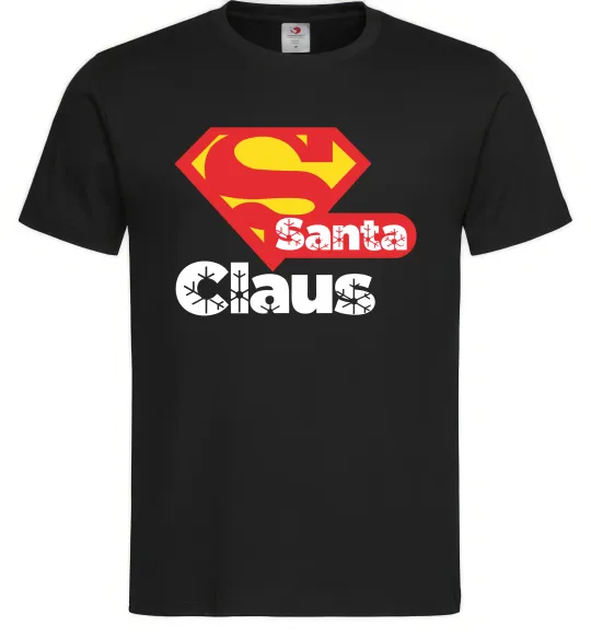 Мужская футболка Супер Санта Клаус Черный фото
