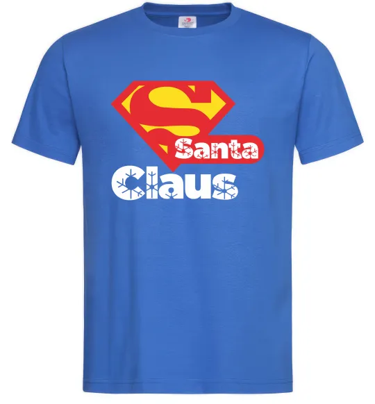 Мужская футболка Супер Санта Клаус Ярко-синий фото