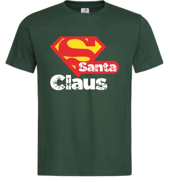 Мужская футболка Супер Санта Клаус Темно-зеленый фото