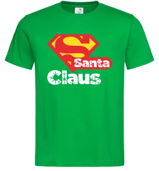 Мужская футболка Супер Санта Клаус Зеленый фото
