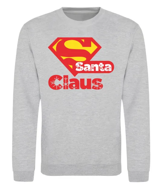 Світшот Супер Санта Клаус Сірий меланж фото