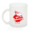 Чашка стеклянная Толстый Дед Мороз рисунок Фроузен фото