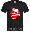 Чоловіча футболка Толстый Дед Мороз рисунок Чорний фото