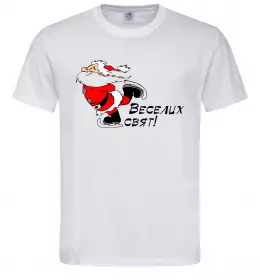 Чоловіча футболка Веселих свят Білий фото