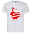 Чоловіча футболка Толстый Дед Мороз рисунок Білий фото