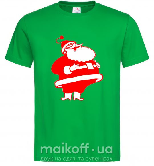 Мужская футболка Толстый Дед Мороз рисунок Зеленый фото