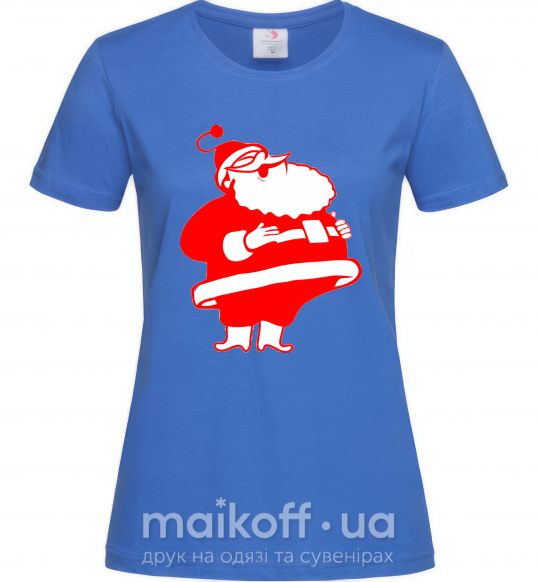 Жіноча футболка Толстый Дед Мороз рисунок Яскраво-синій фото